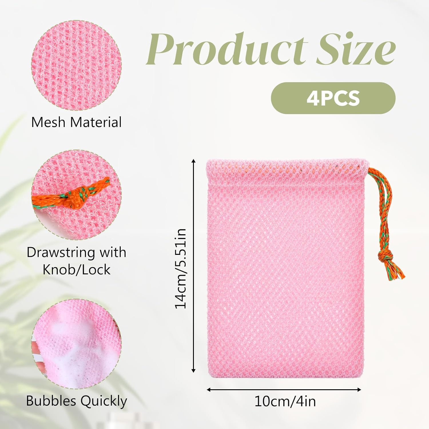 4 PCS Hangable Soap Mesh Bags - Image 2