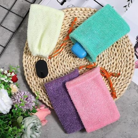 4 PCS Hangable Soap Mesh Bags